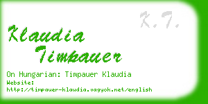 klaudia timpauer business card